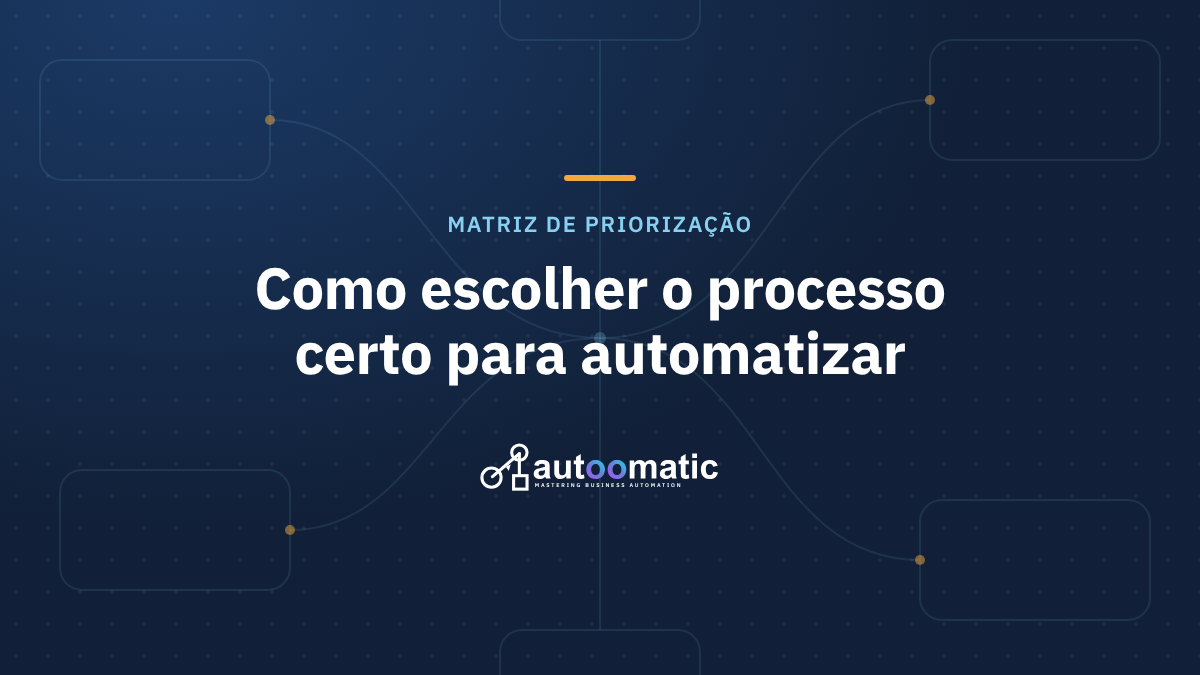 A Matriz de Priorização: Como Escolher o Processo Certo e Garantir o ROI da Automação